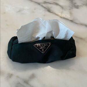 Prada Black Fabric Tissue Holder